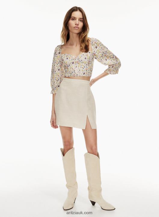 Aritzia Patio Linen Skirt NZX0009056 High-Waisted A-Line Linen Mini Skirt