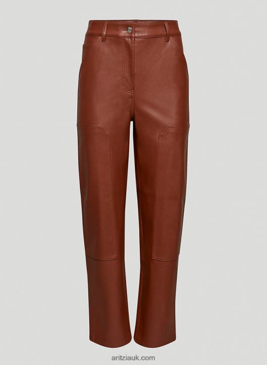 Aritzia Brennan Pant NZX0007934 High-Waisted Vegan Leather Utility Pants