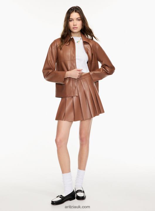 Aritzia Olive Micro Pleated Skirt NZX00011307 Pleated Vegan Leather Micro Skirt