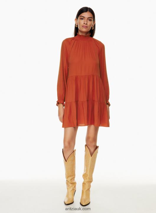 Aritzia Dignity Dress NZX0006731 Tiered Mock-Neck Dress