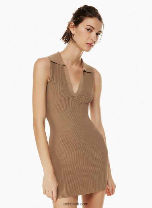 Aritzia Sculpt Knit Polo Dress NZX0005749 Ribbed Polo Mini Dress