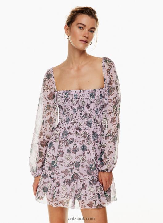 Aritzia Tempest Mini Dress NZX0005912 Smocked Chiffon Mini Dress