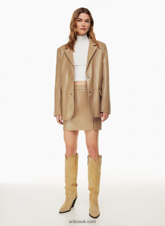 Aritzia Memories Blazer NZX0005268 Single-Breasted Vegan Leather Blazer