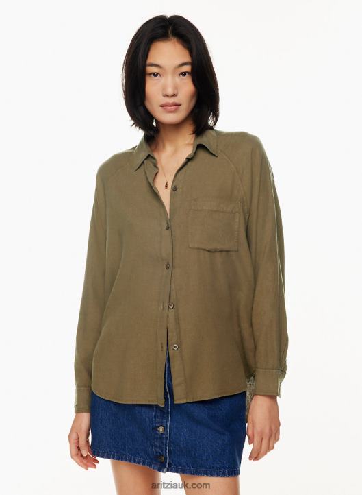 Aritzia Boyfriend Linen Shirt NZX0004382 Relaxed Linen Button-Up Shirt