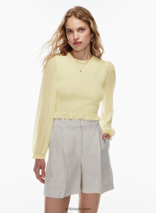 Aritzia Tempest Blouse NZX0004815 Smocked Chiffon Blouse