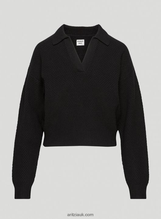 Aritzia Lottie Sweater NZX0003777 Open-Neck Polo Sweater