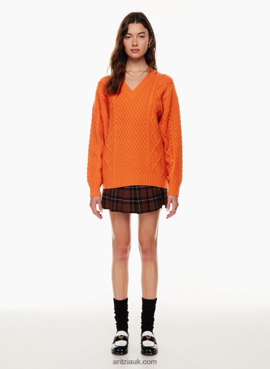 Aritzia Peggy V-Neck Sweater NZX0003418 V-Neck Cable-Knit Sweater