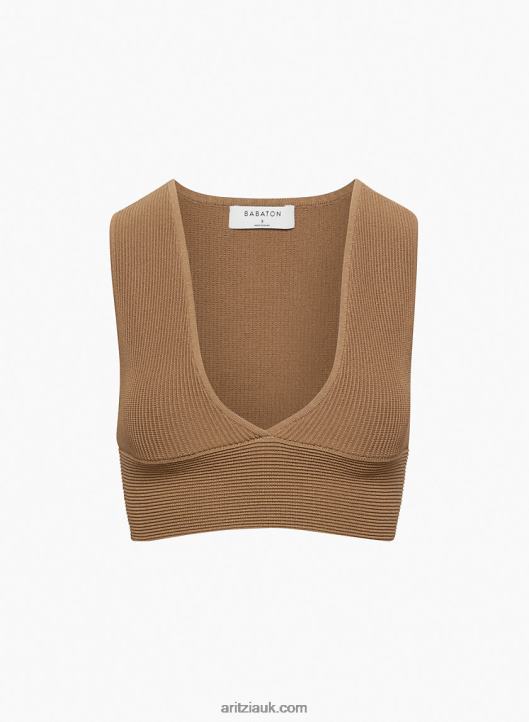 Aritzia Sculpt Knit Deep V Tank NZX000287 Cropped Knit V-Neck Tank Top