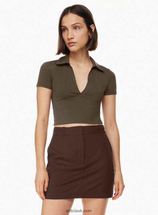 Aritzia Contour Polo T-Shirt NZX0002258 Short-Sleeve Polo Tee