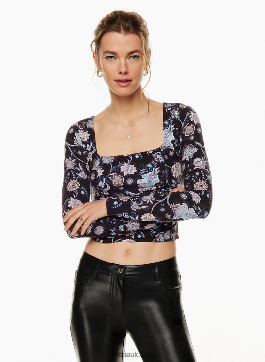 Aritzia Lydia Top NZX0001747 Ruched Square-Neck Longsleeve