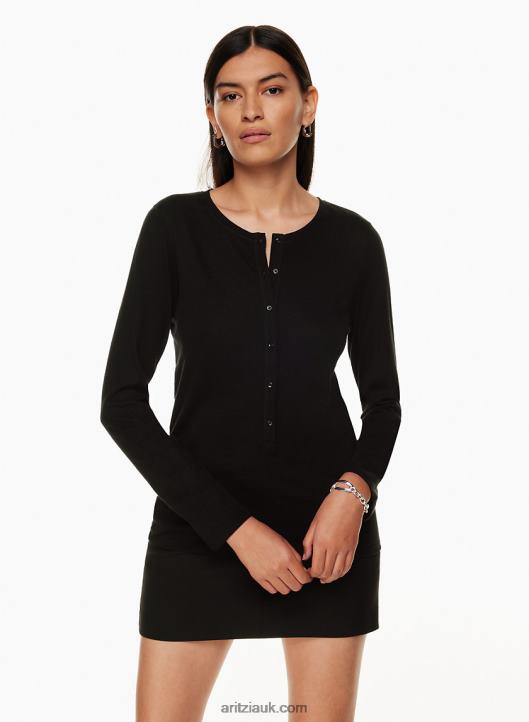 Aritzia Relang Top NZX0002551 Cashmere And Cotton Luxury Henley Longsleeve