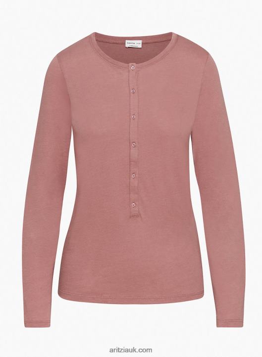 Aritzia Relang Top NZX0002553 Cashmere And Cotton Luxury Henley Longsleeve